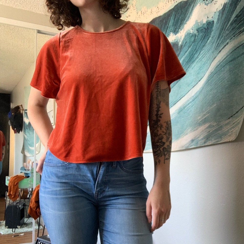 Madewell crushed velvet top